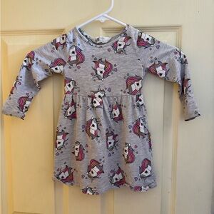 H&M Gray Red Raglan Long Sleeve Sundress